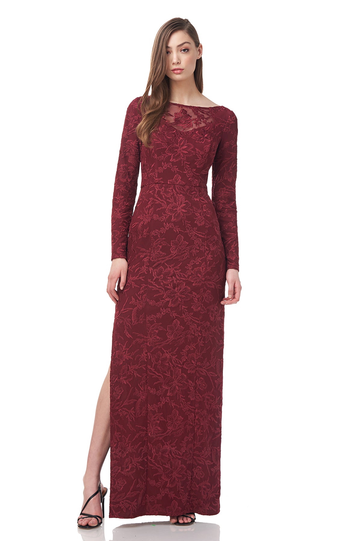 Collette Boat Neck Column Gown