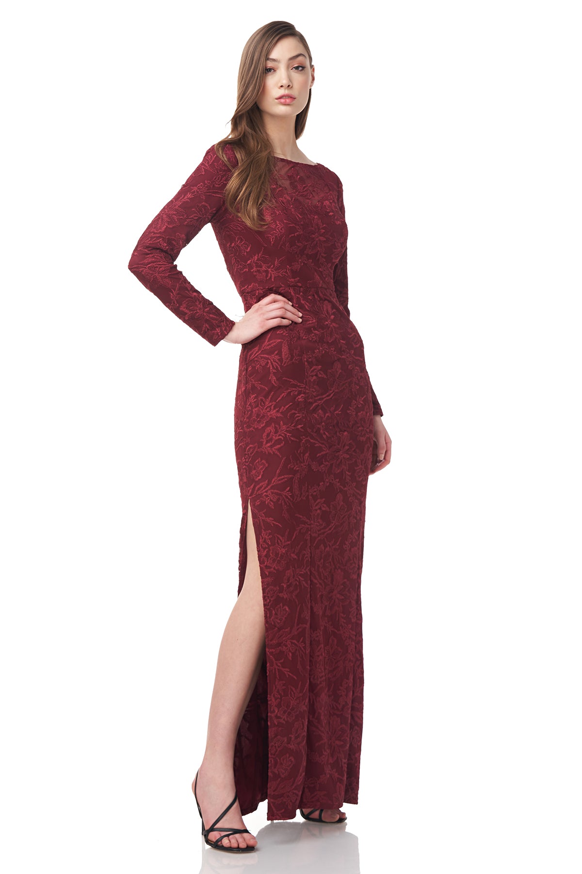 Collette Boat Neck Column Gown