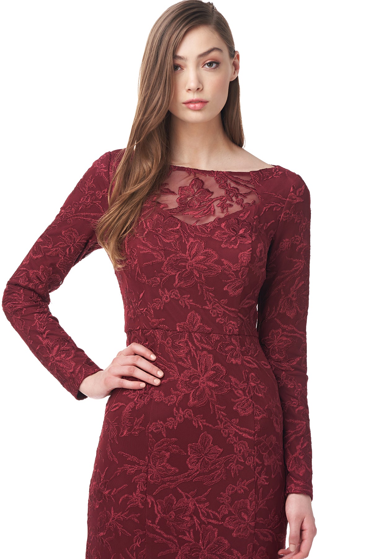 Collette Boat Neck Column Gown