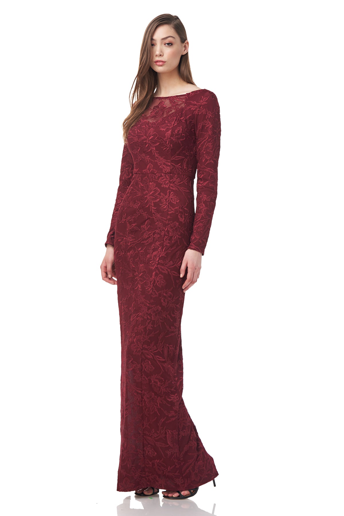 Collette Boat Neck Column Gown