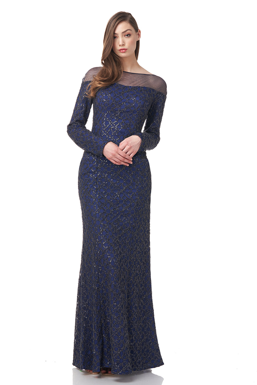 Justina Boat Neck Gown