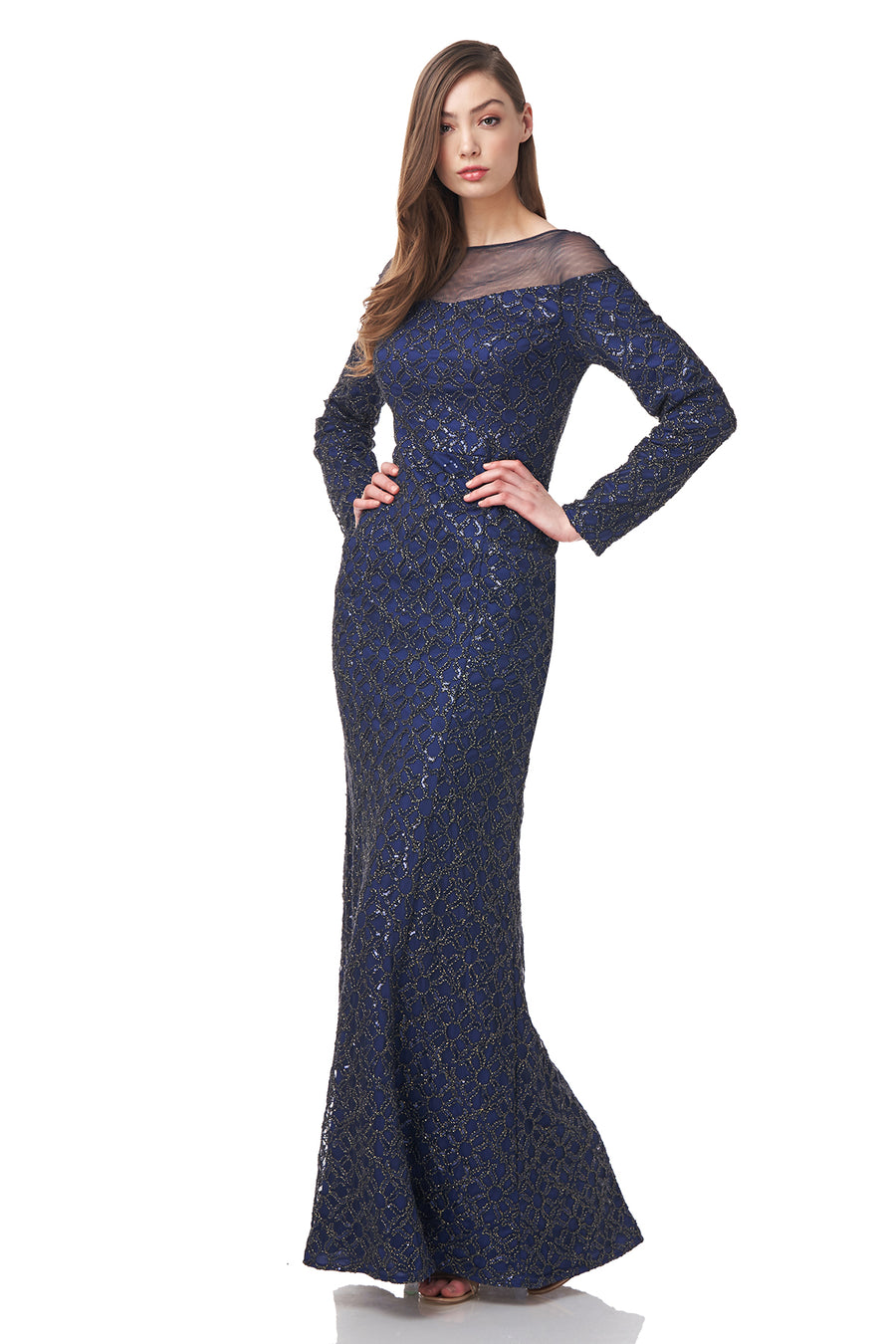Justina Boat Neck Gown