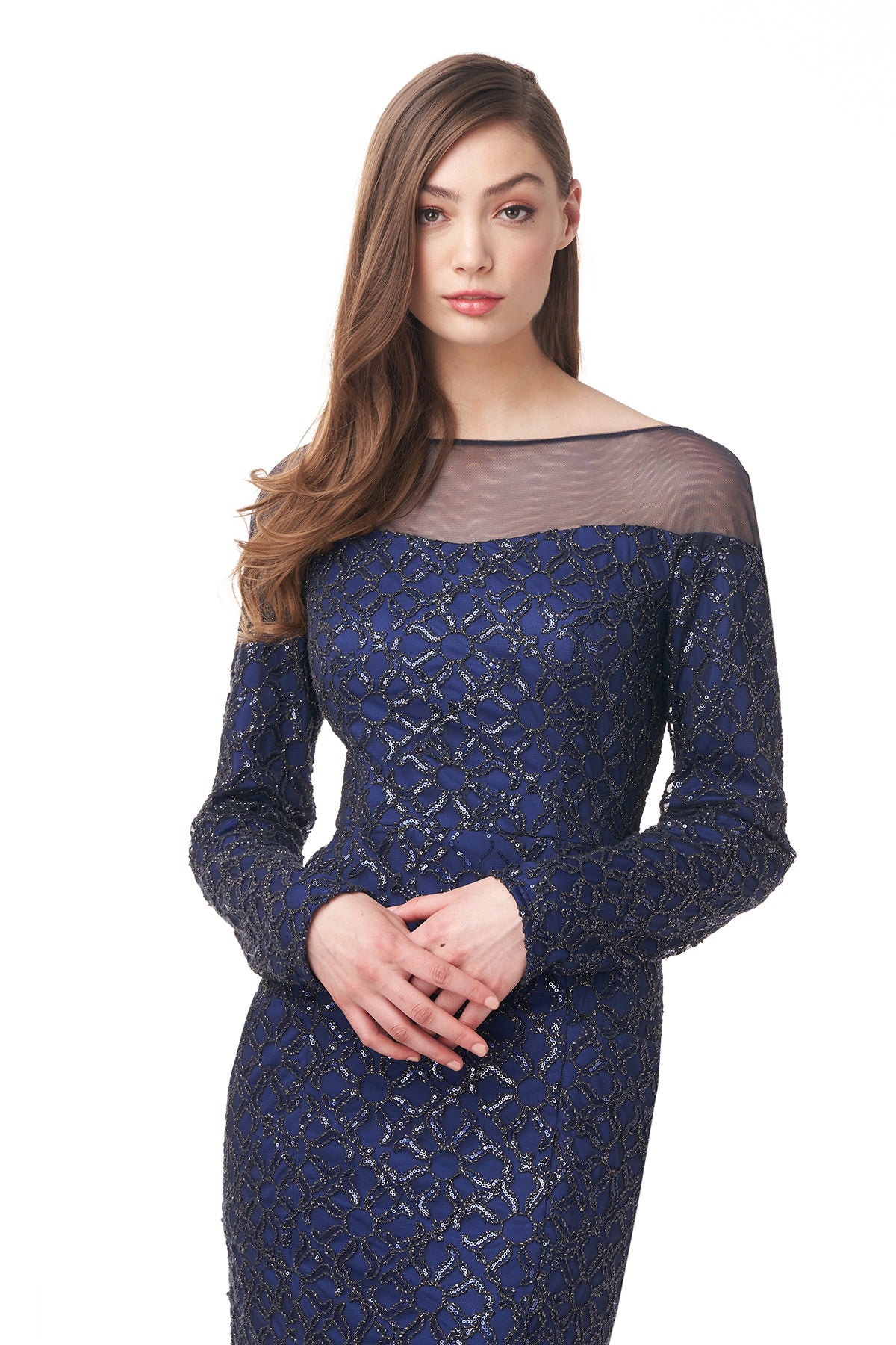 Justina Boat Neck Gown
