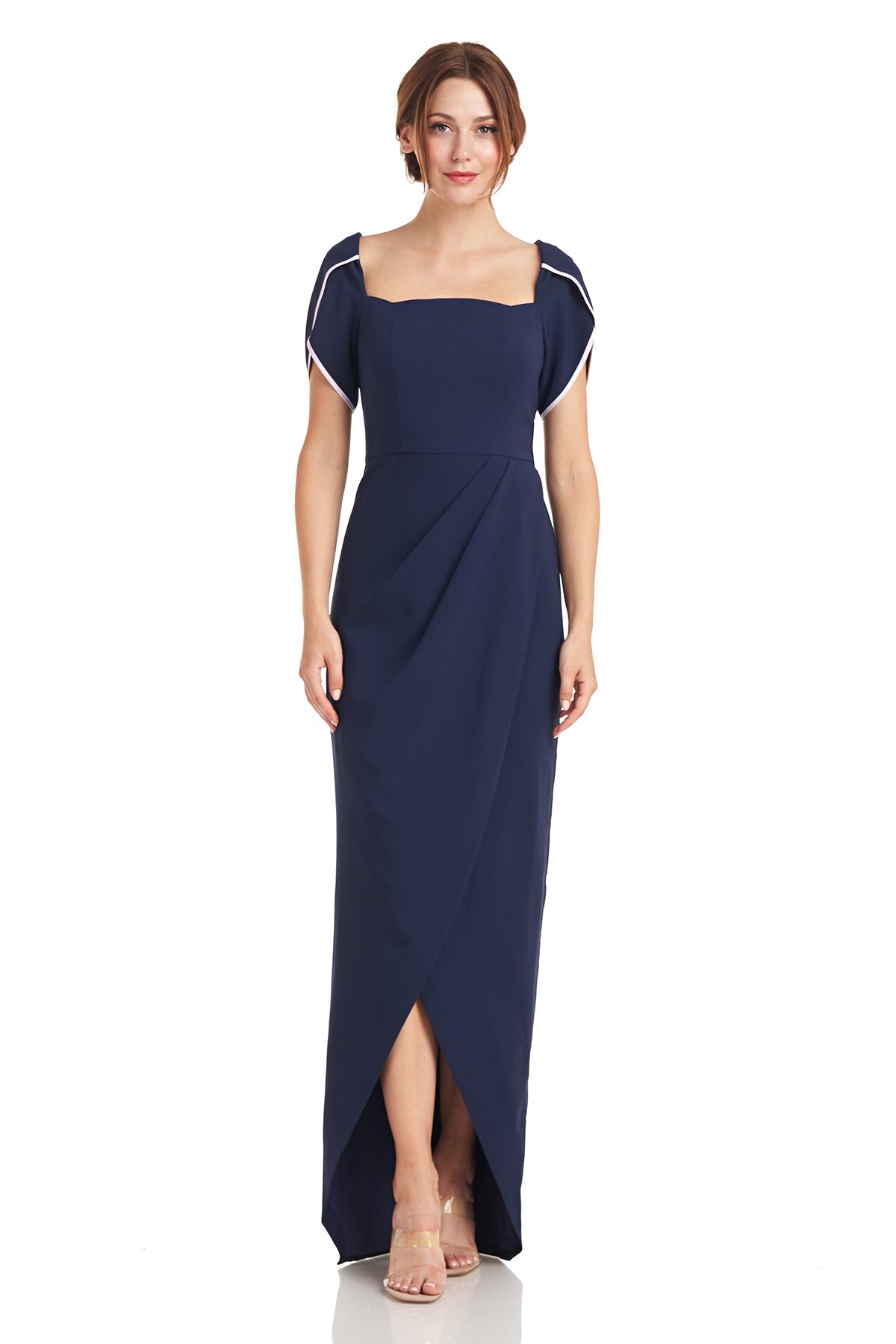 Delilah Scallop Neck Gown