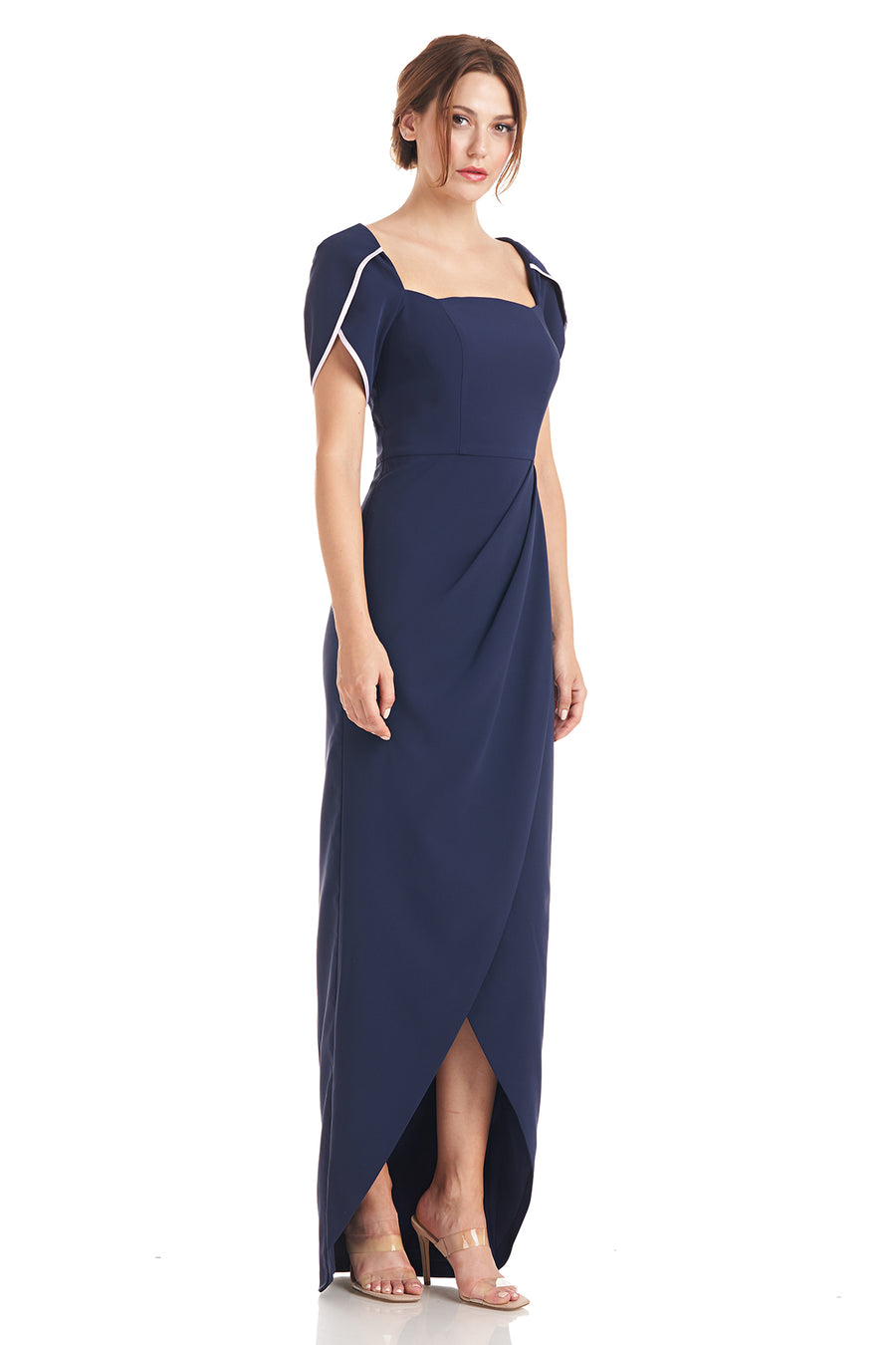 Delilah Scallop Neck Gown