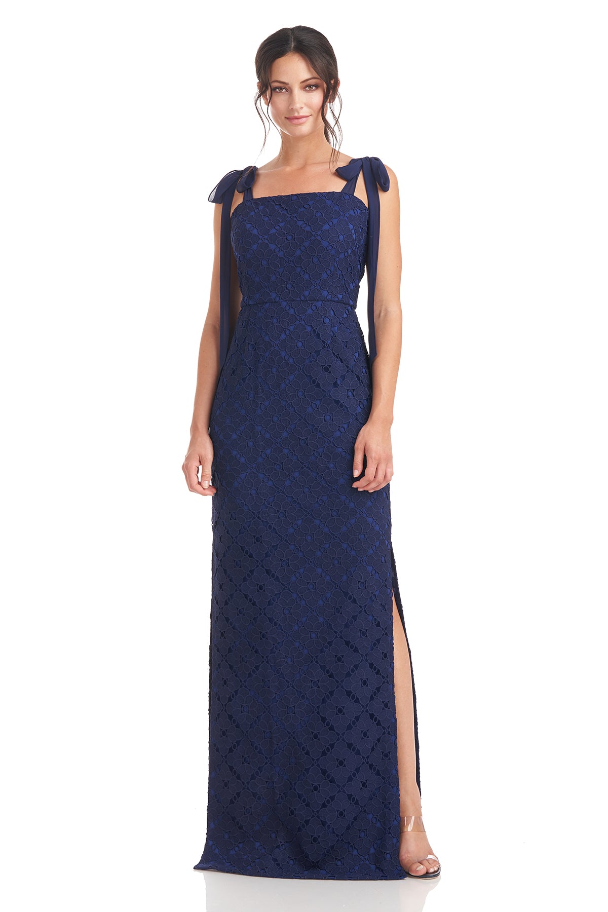 Lainey Bow Straps Column Gown