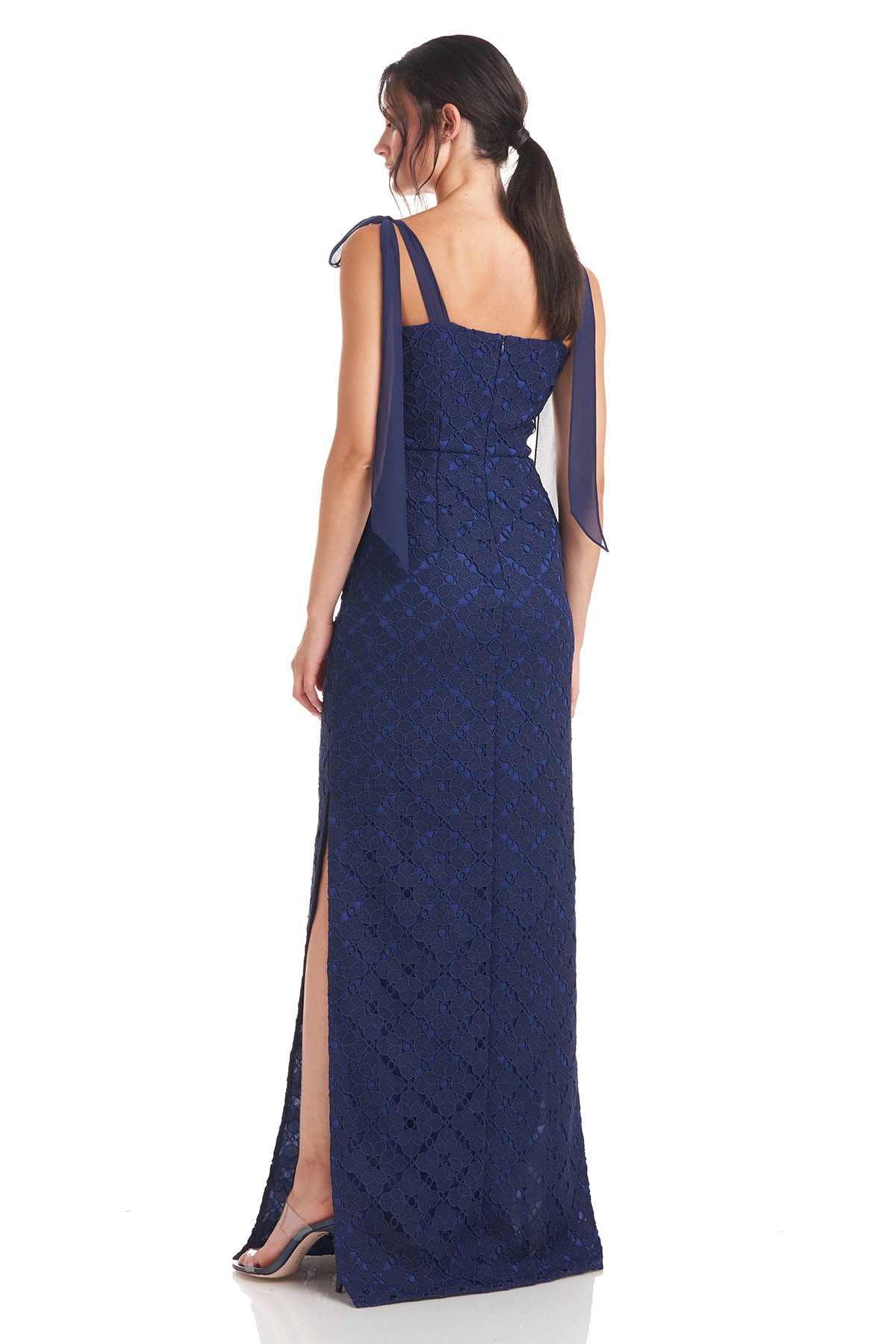 Lainey Bow Straps Column Gown