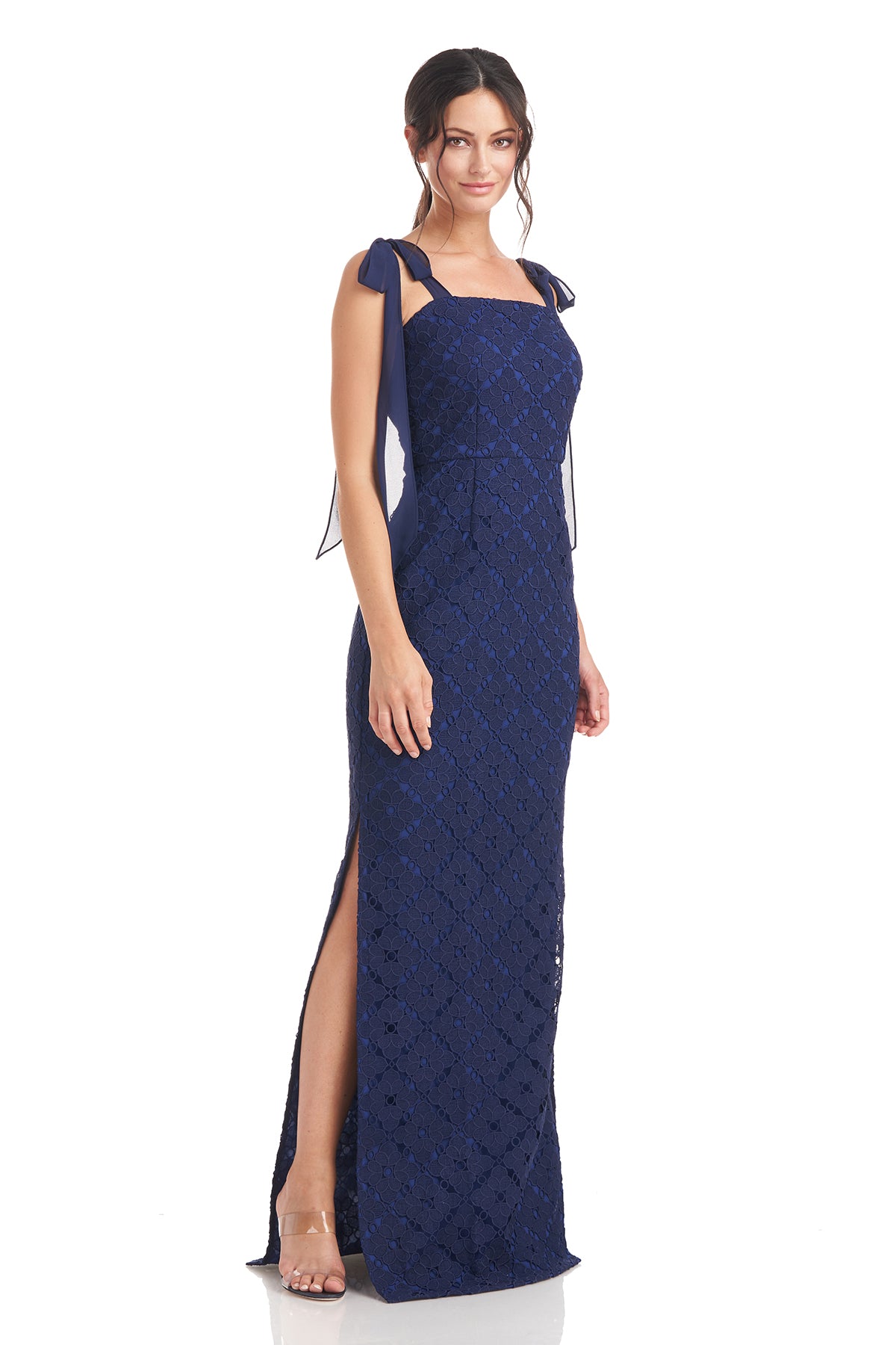 Lainey Bow Straps Column Gown