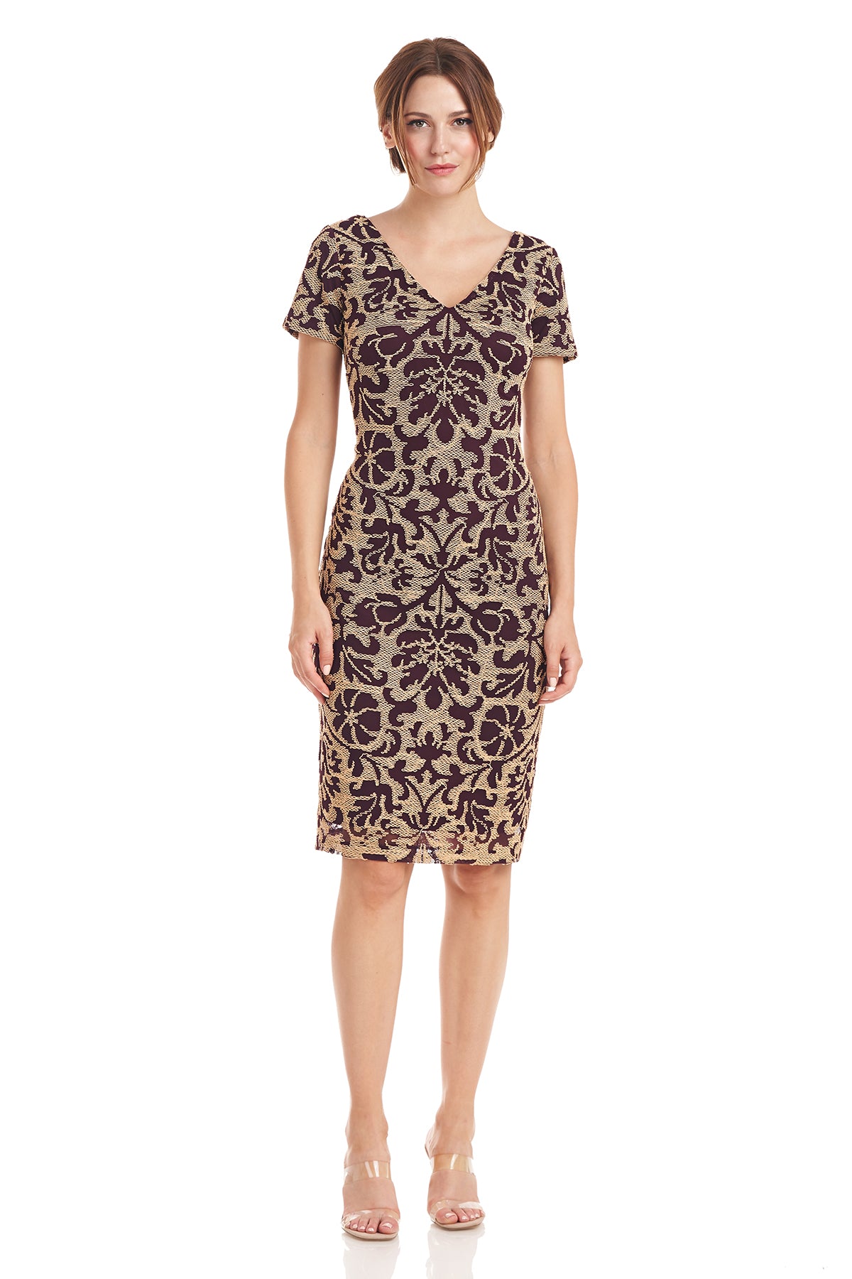 Nadia V-Neck Knee Length Dress