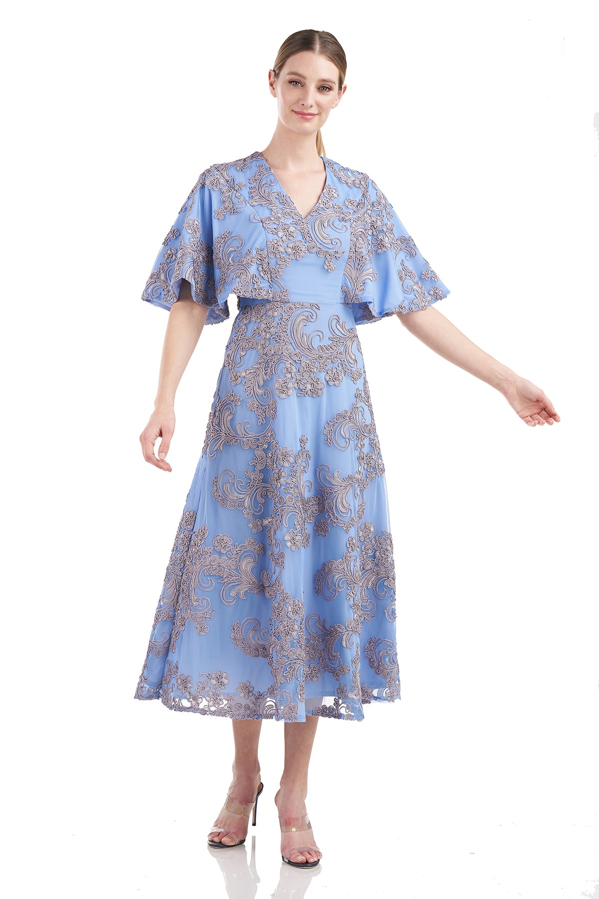 Saige A-Line Tea Length Dress