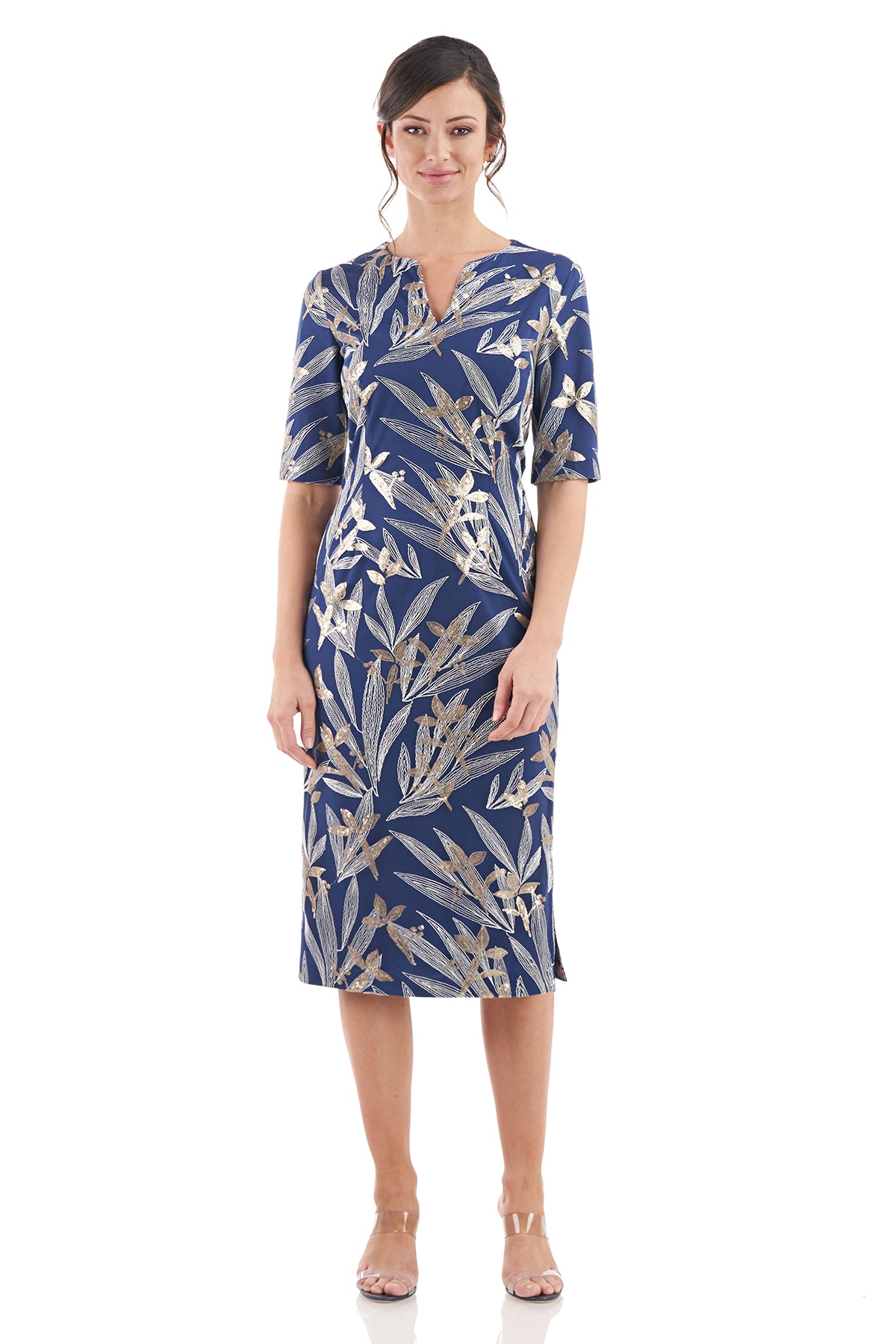 Shae Notched V-Neck Midi Dress