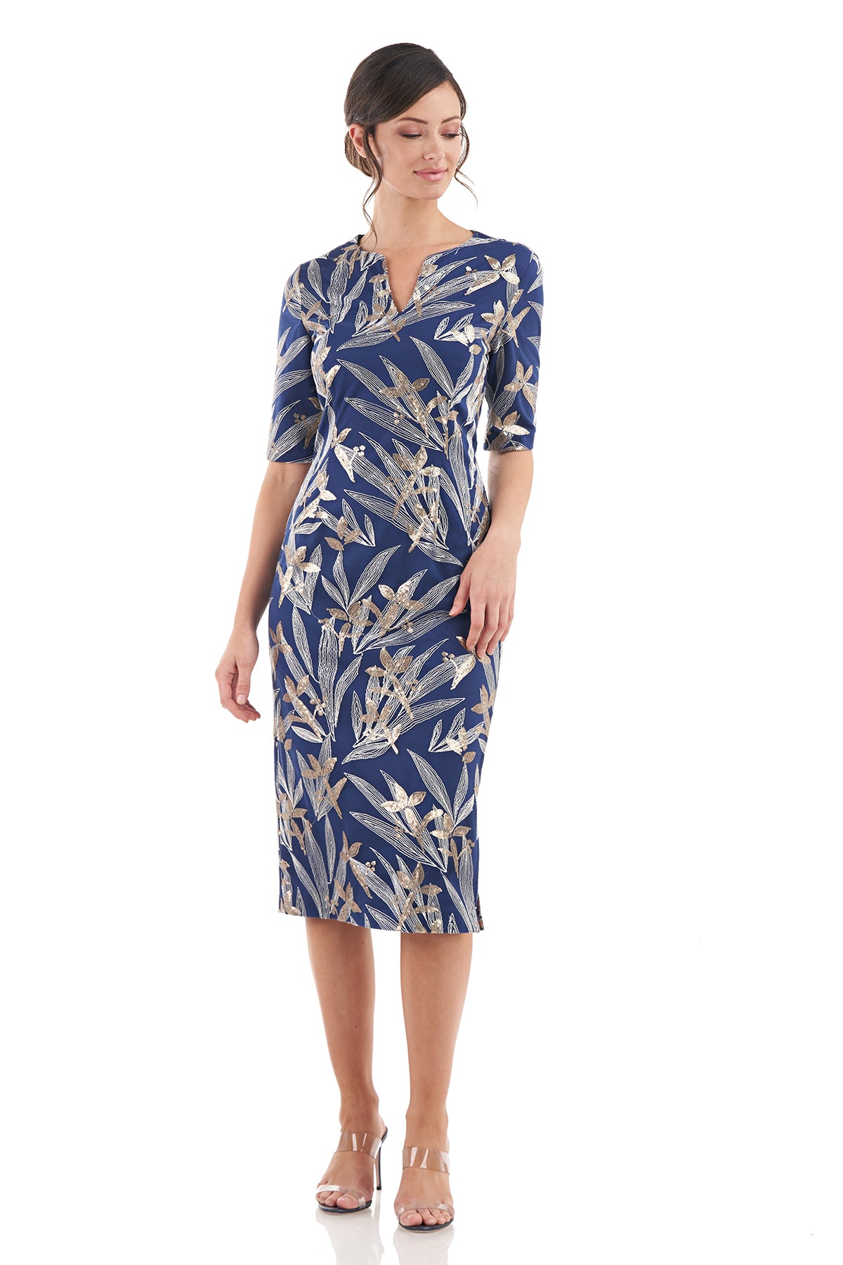 Shae Notched V-Neck Midi Dress