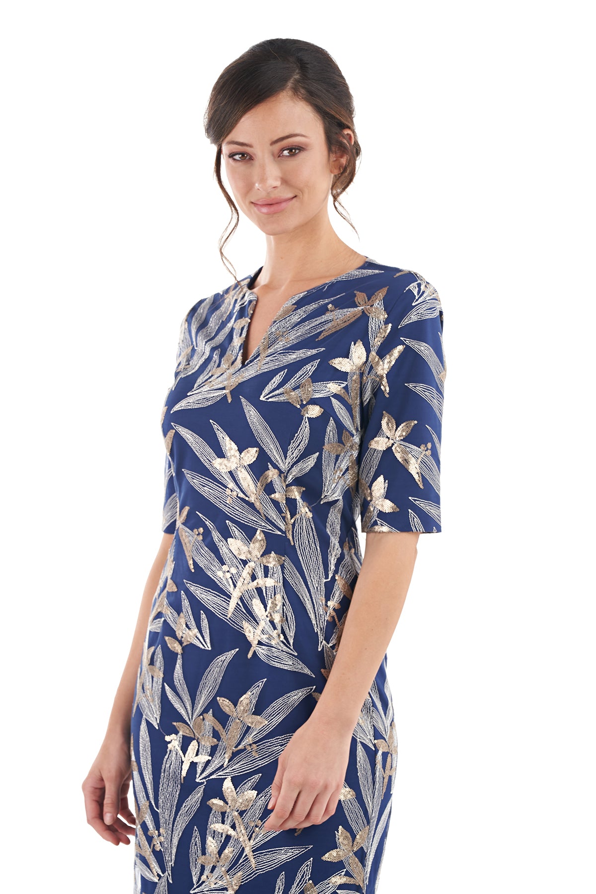 Shae Notched V-Neck Midi Dress