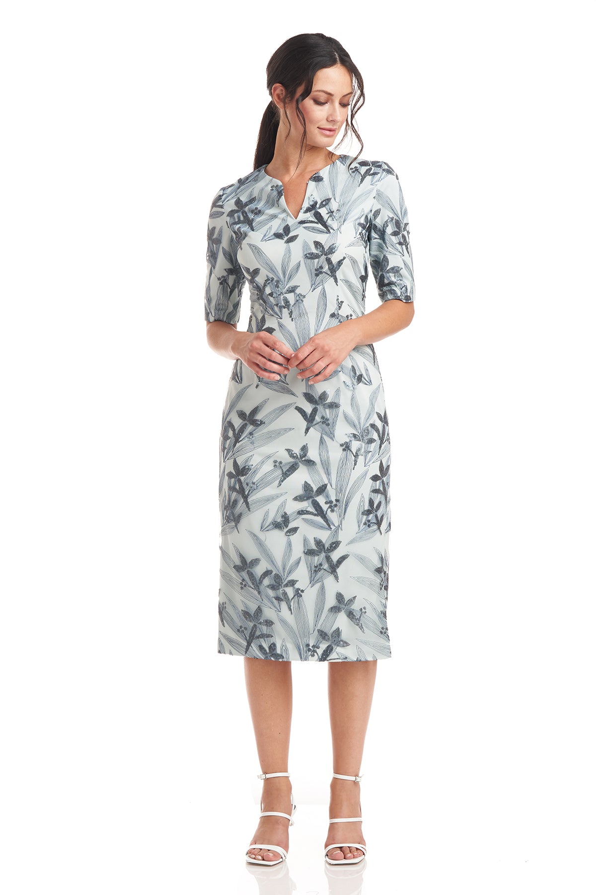 Shae Notched V-Neck Midi Dress