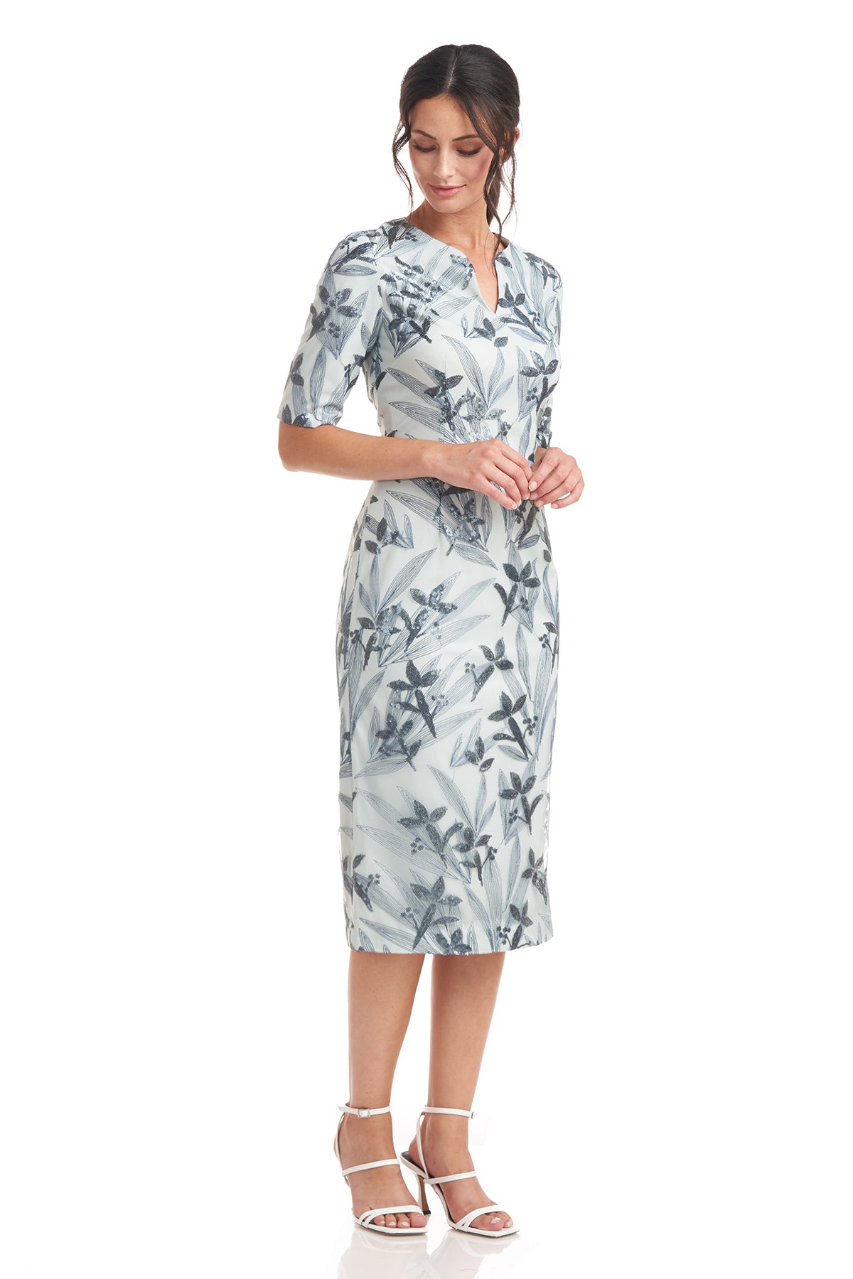 Shae Notched V-Neck Midi Dress