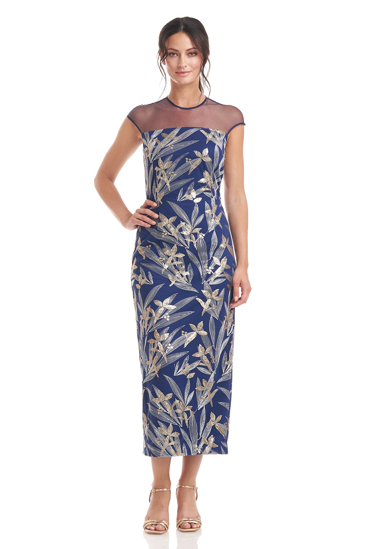 Miley Illusion Tea Length Dress