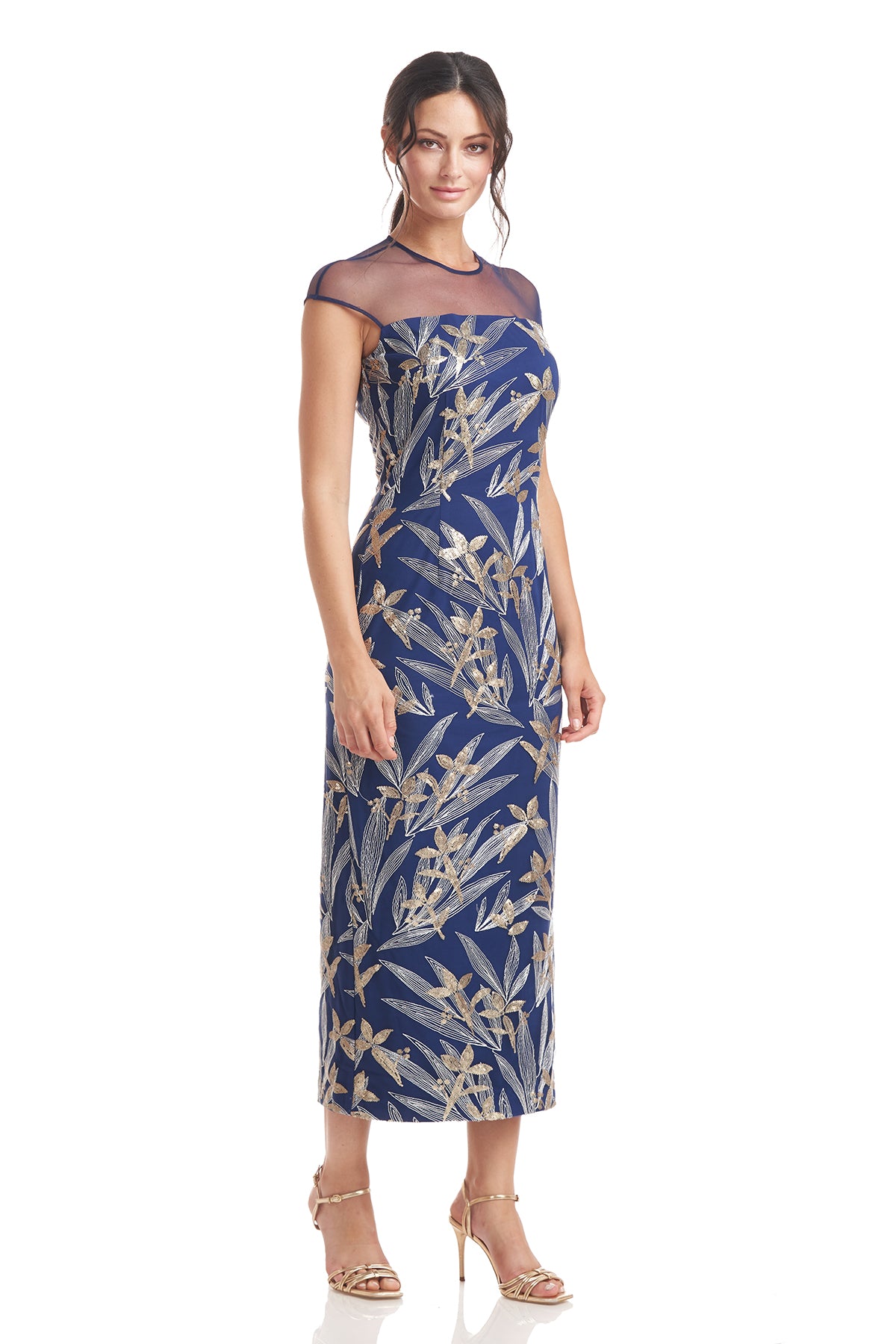 Miley Illusion Tea Length Dress