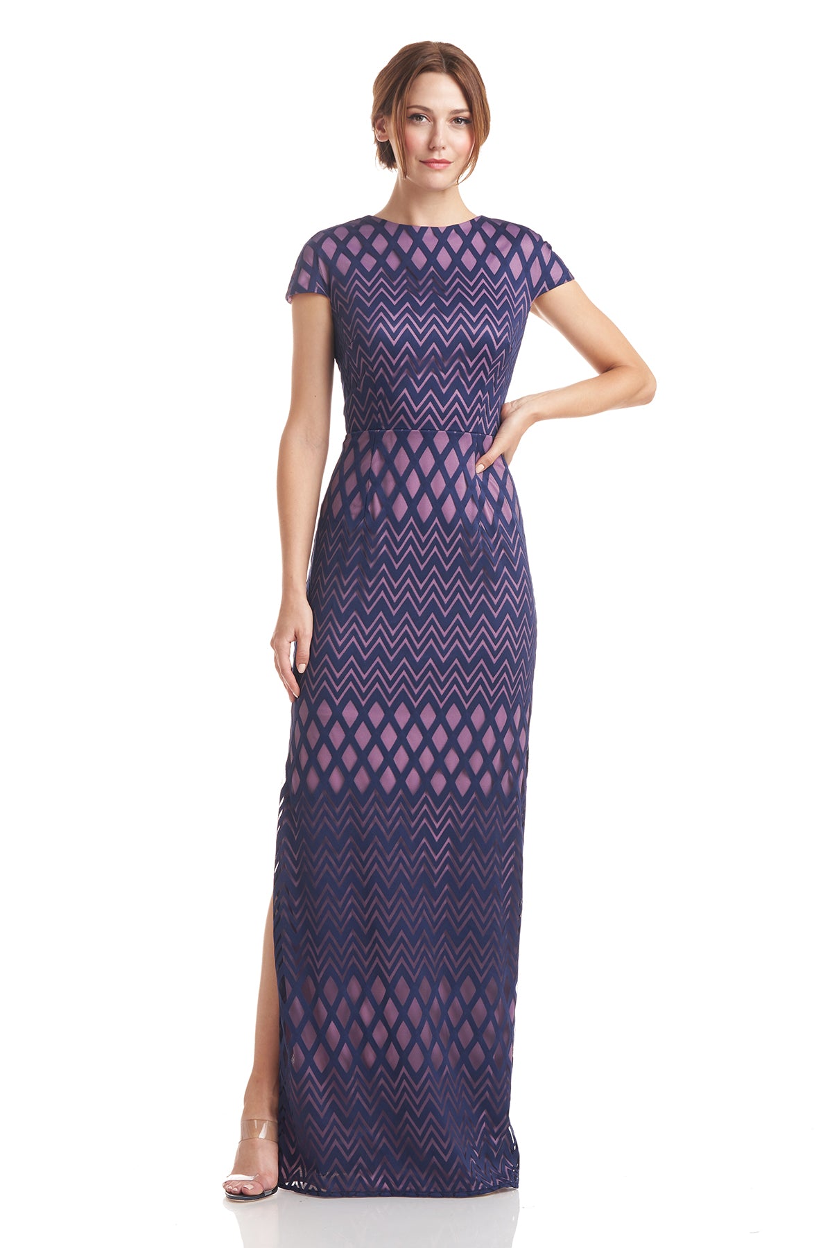 Linda Cap Sleeve Column Gown