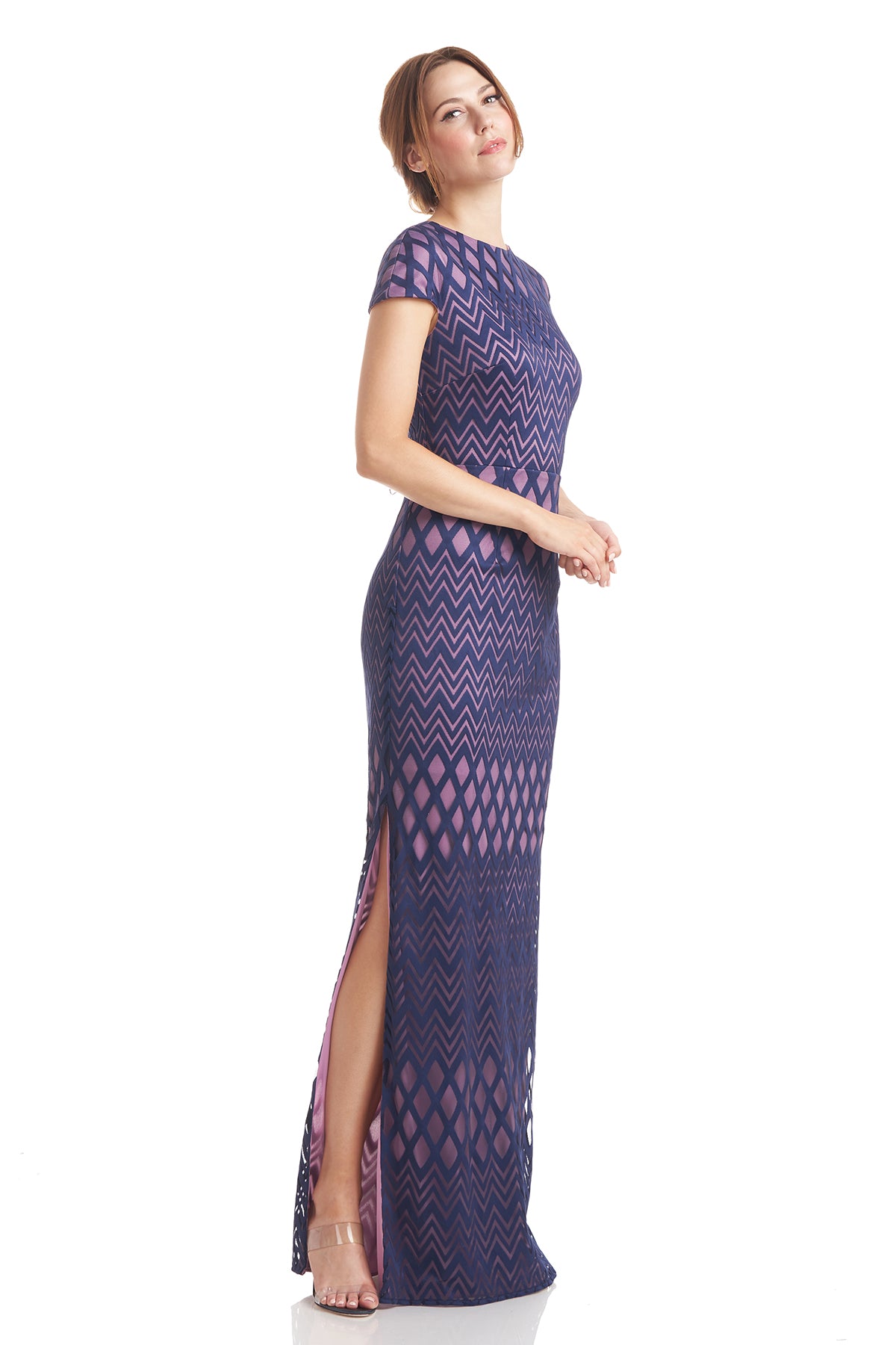 Linda Cap Sleeve Column Gown