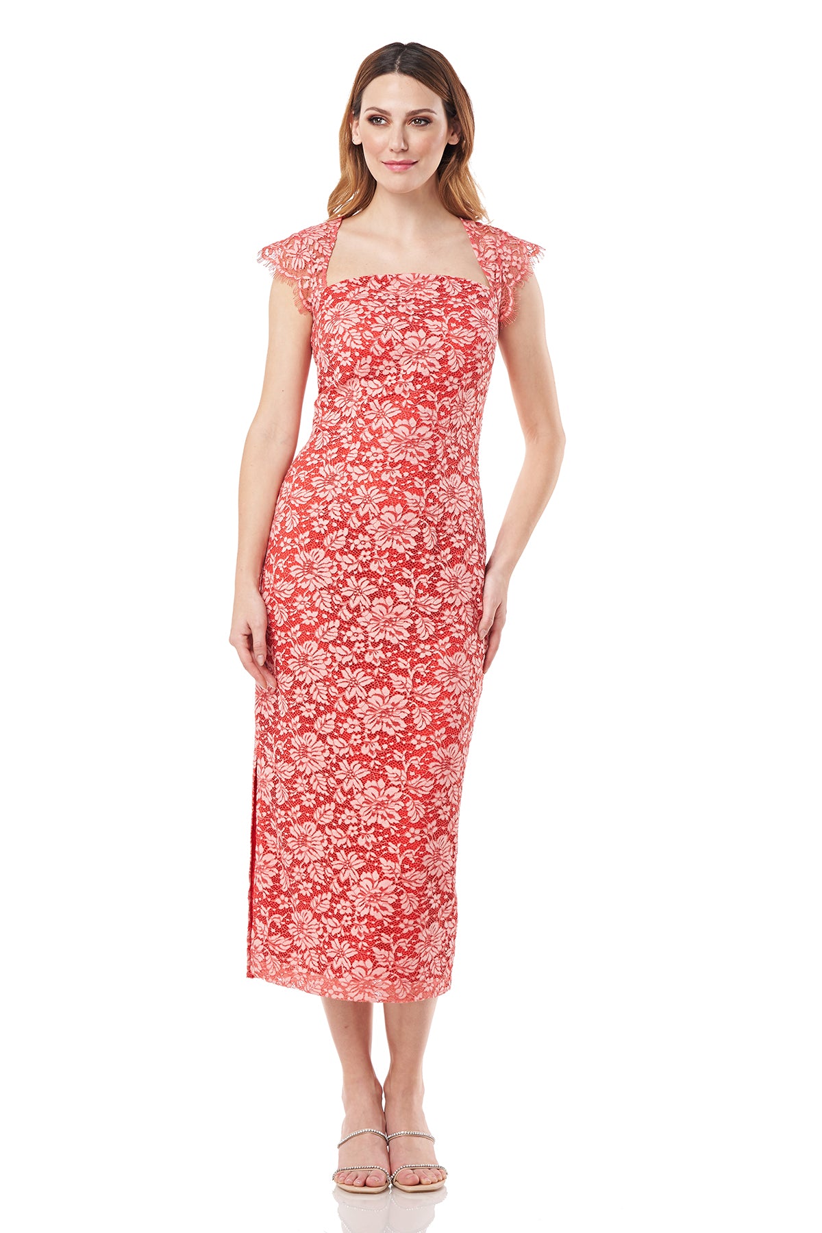 Joyce Scalloped Tea Length Dress