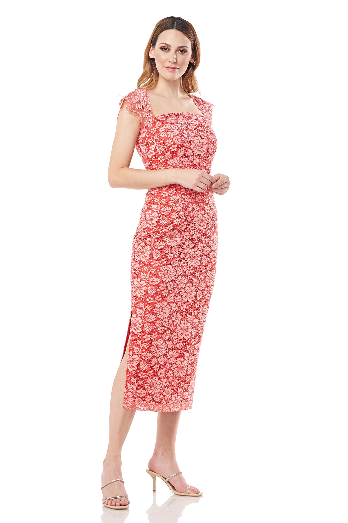Joyce Scalloped Tea Length Dress