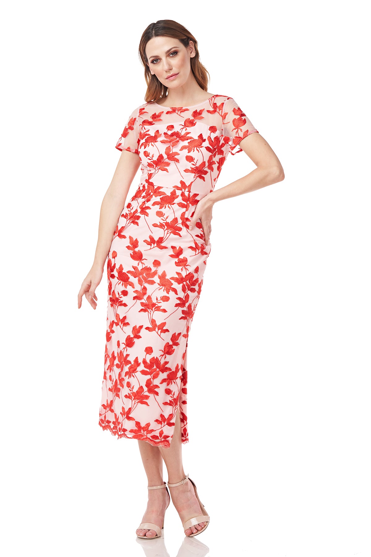 Denise Column Tea Length Dress