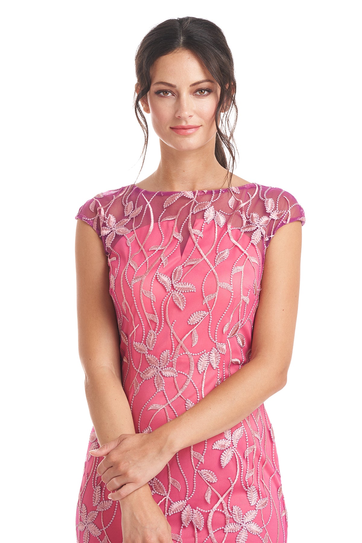 Crystal Column Tea Length Dress