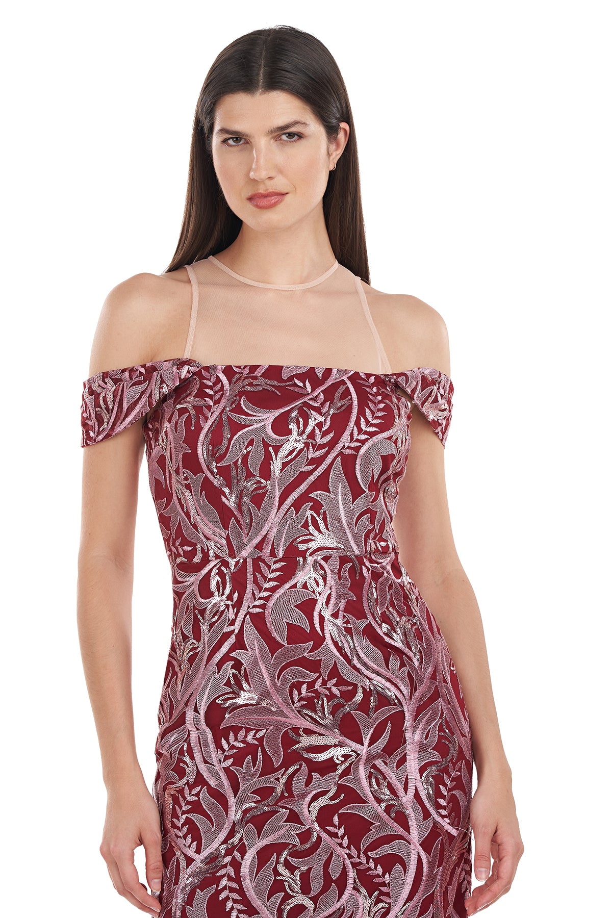 Cora Cold Shoulder Column Gown – JS Collections