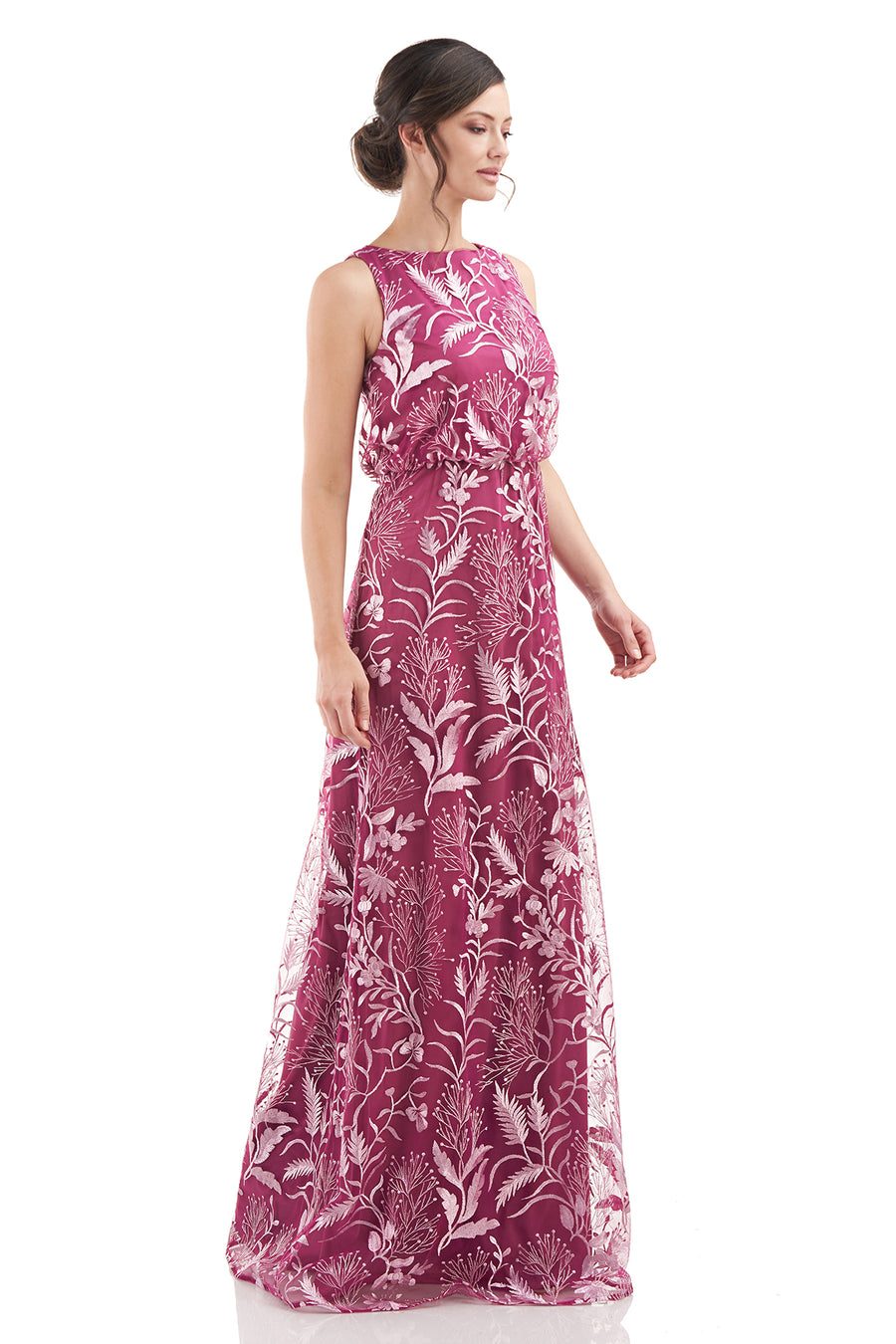 Buy White Cotton Silk Printed Floral Boat Neck Gown For Women by Alpona  Designs Online at Aza Fashions.