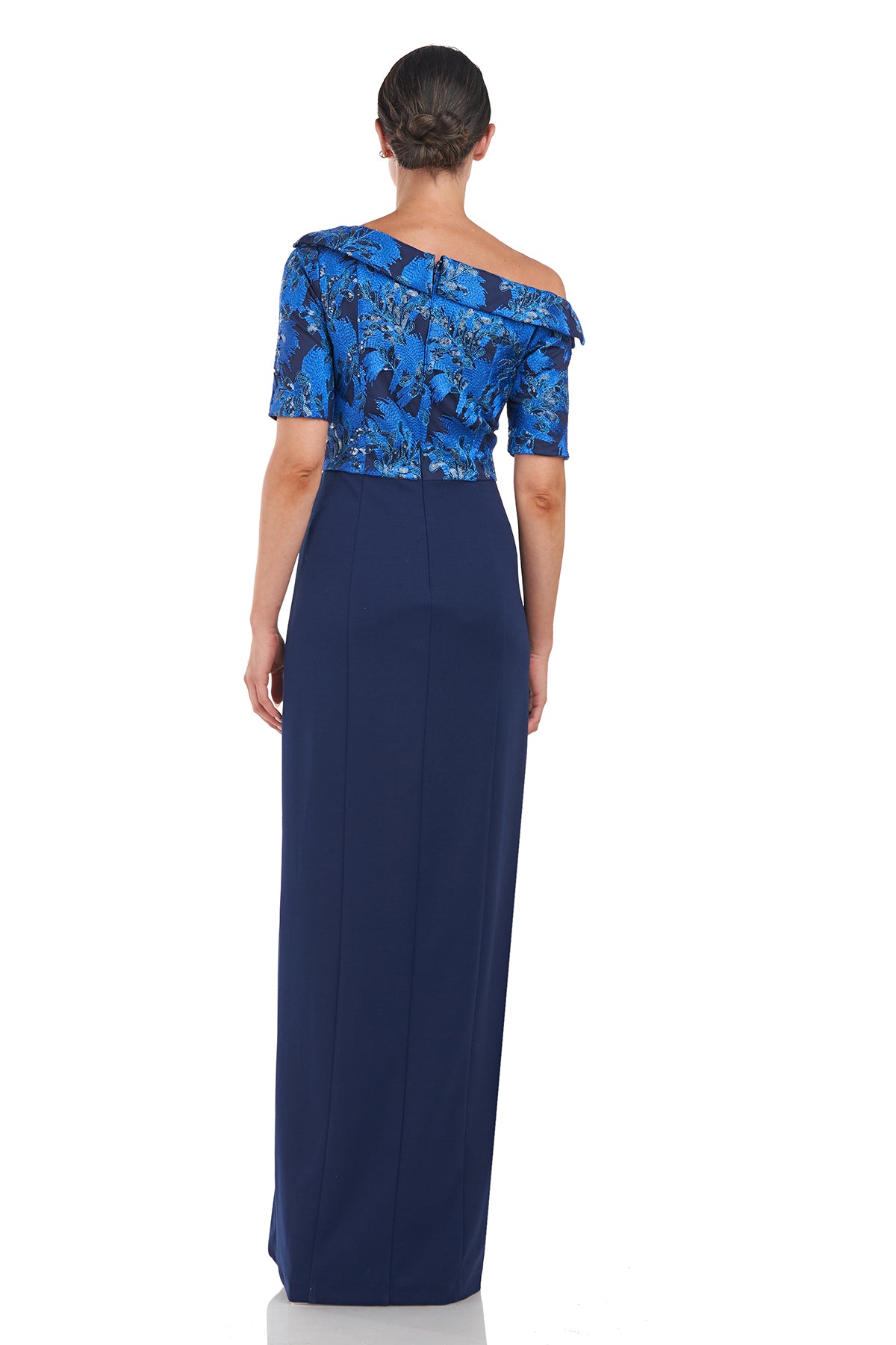 Zola Asymmetric Collar Gown
