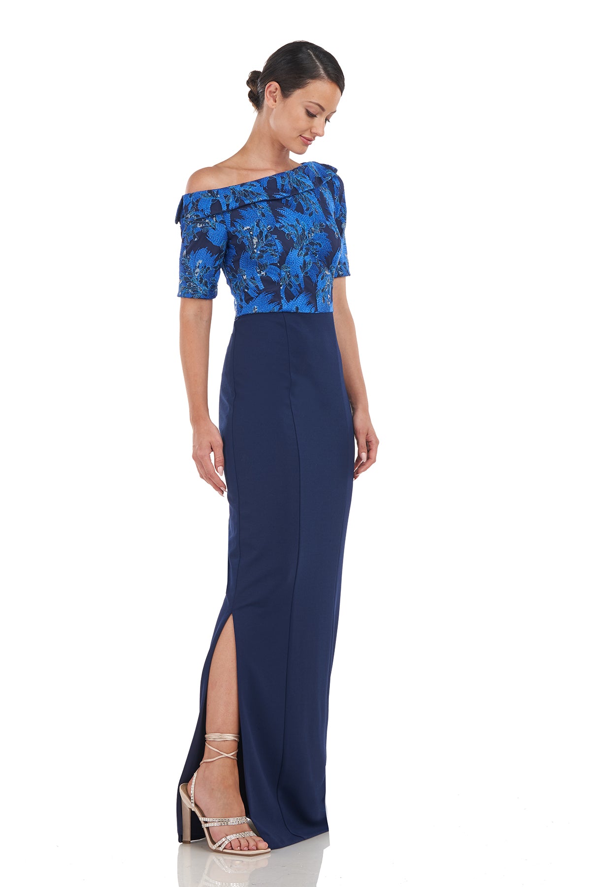 Zola Asymmetric Collar Gown