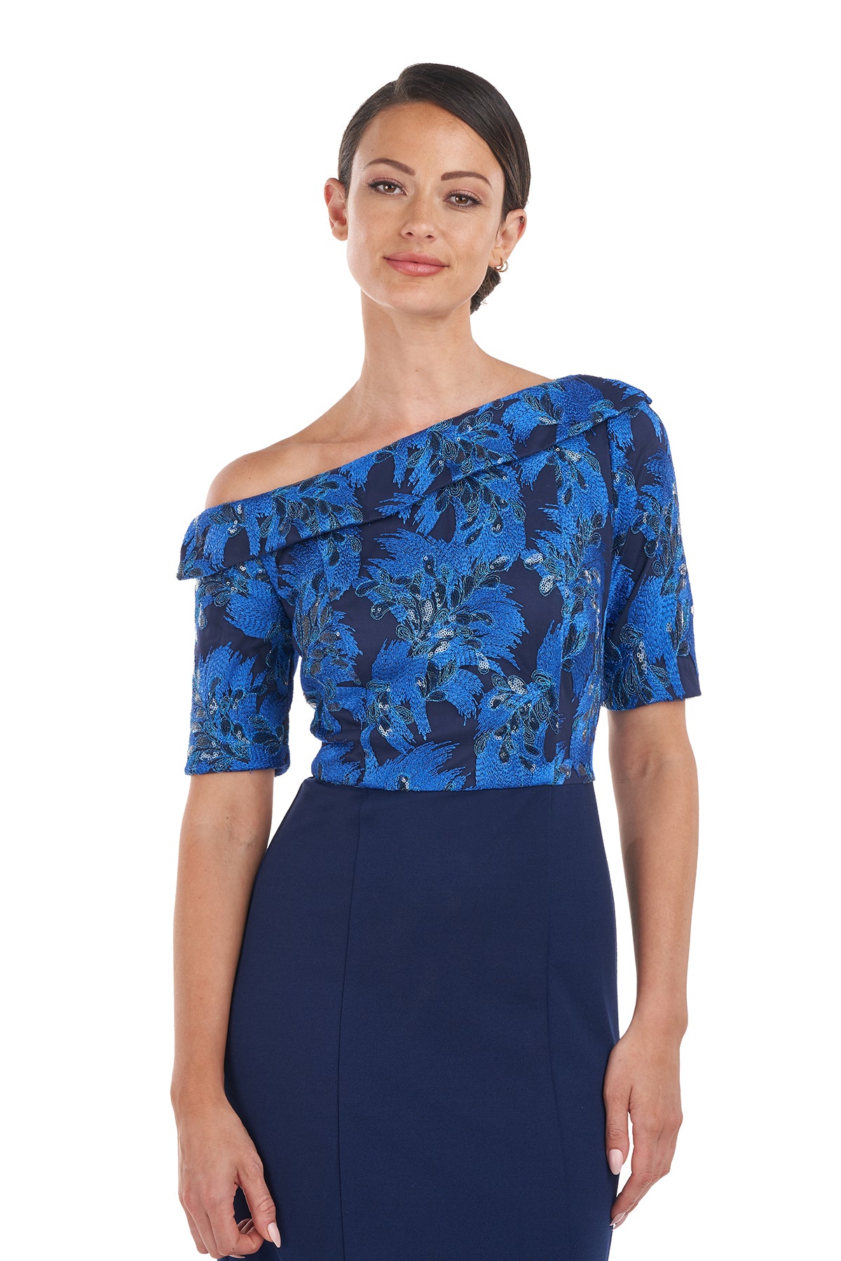 Zola Asymmetric Collar Gown