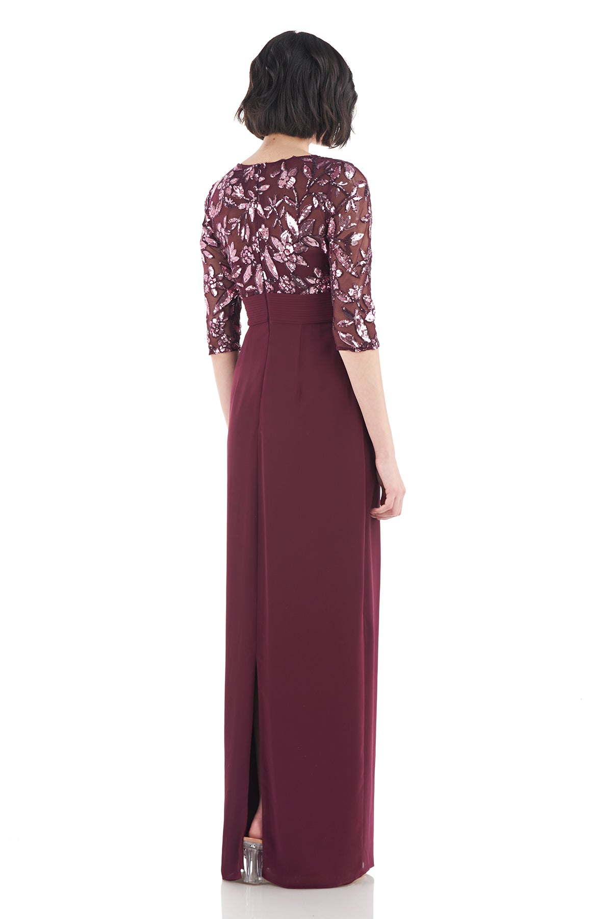 Tessa Boat Neck Column Gown
