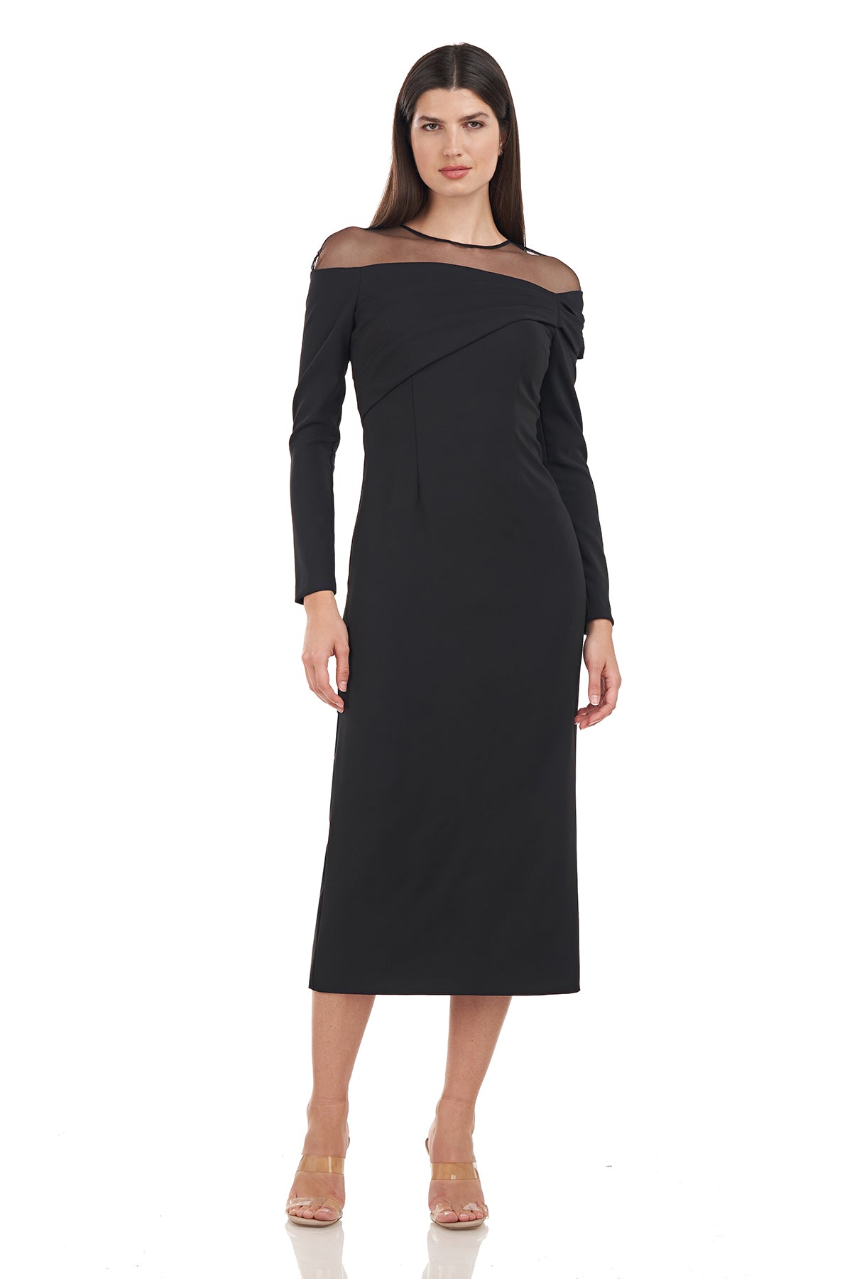 Brinley Pleated Tea Length Dress