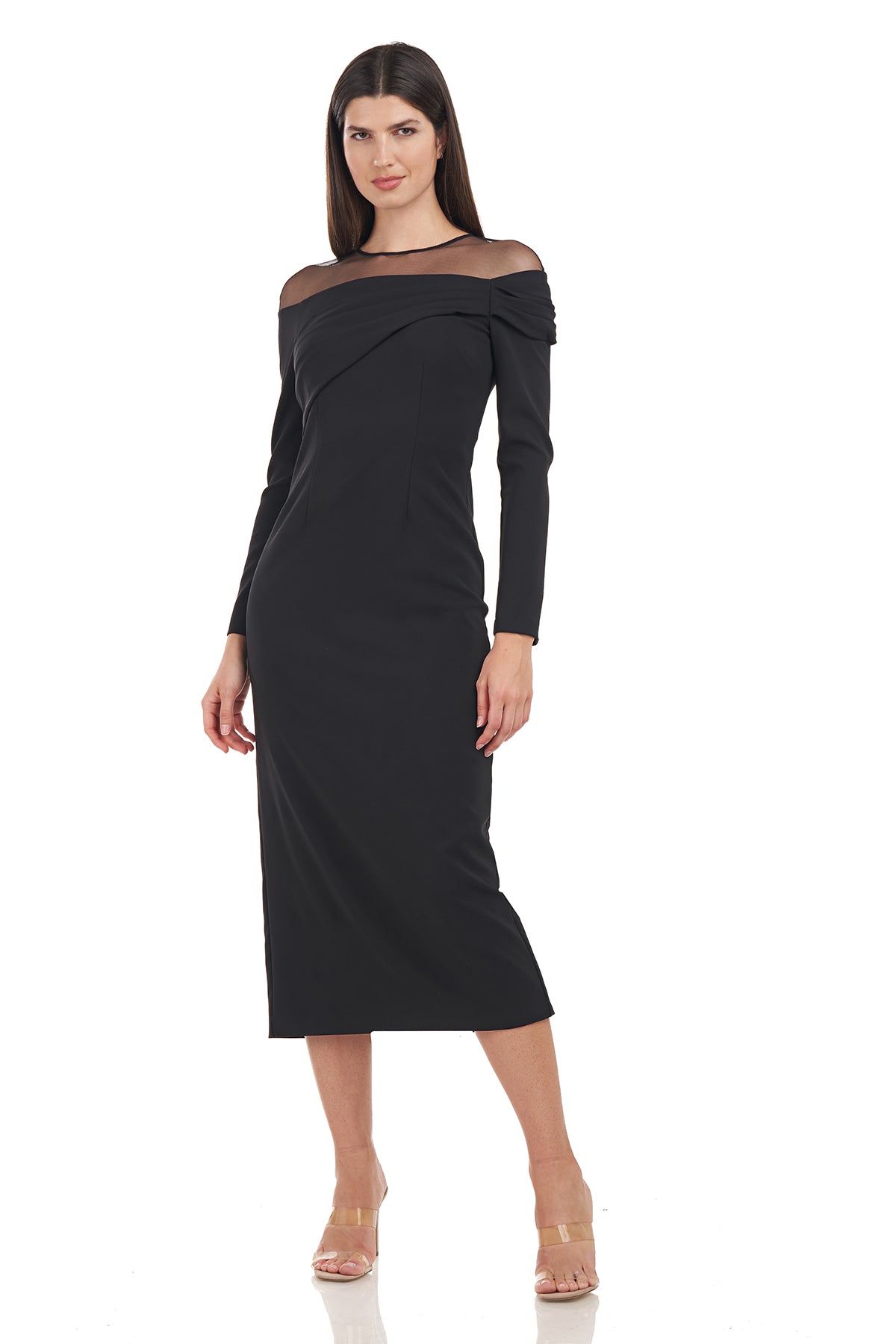 Brinley Pleated Tea Length Dress