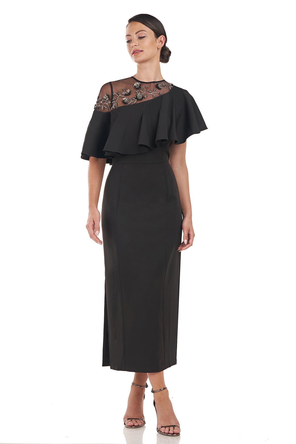 Hadley Ruffle Tea Length Dress