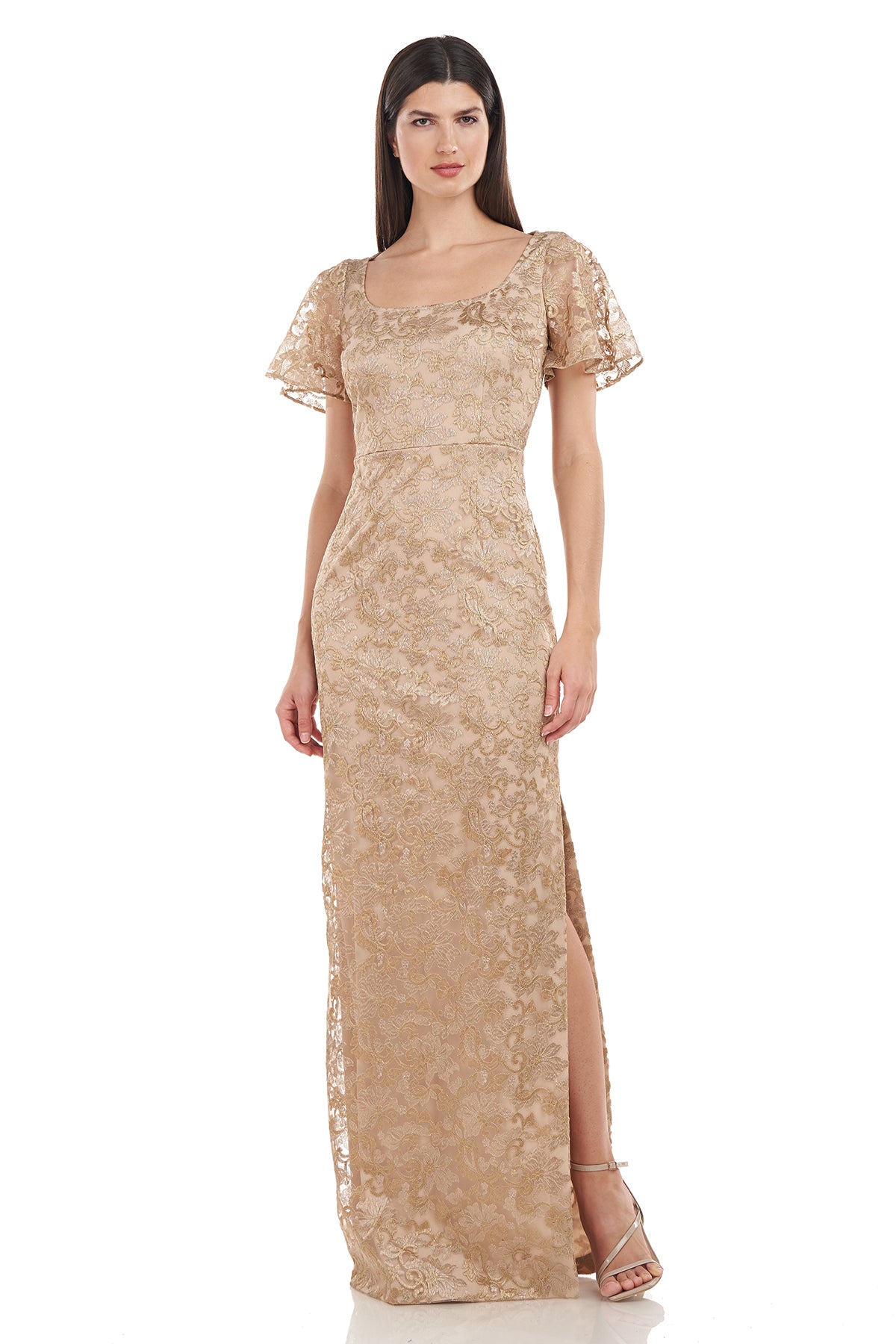 Brynlee Flutter Column Gown