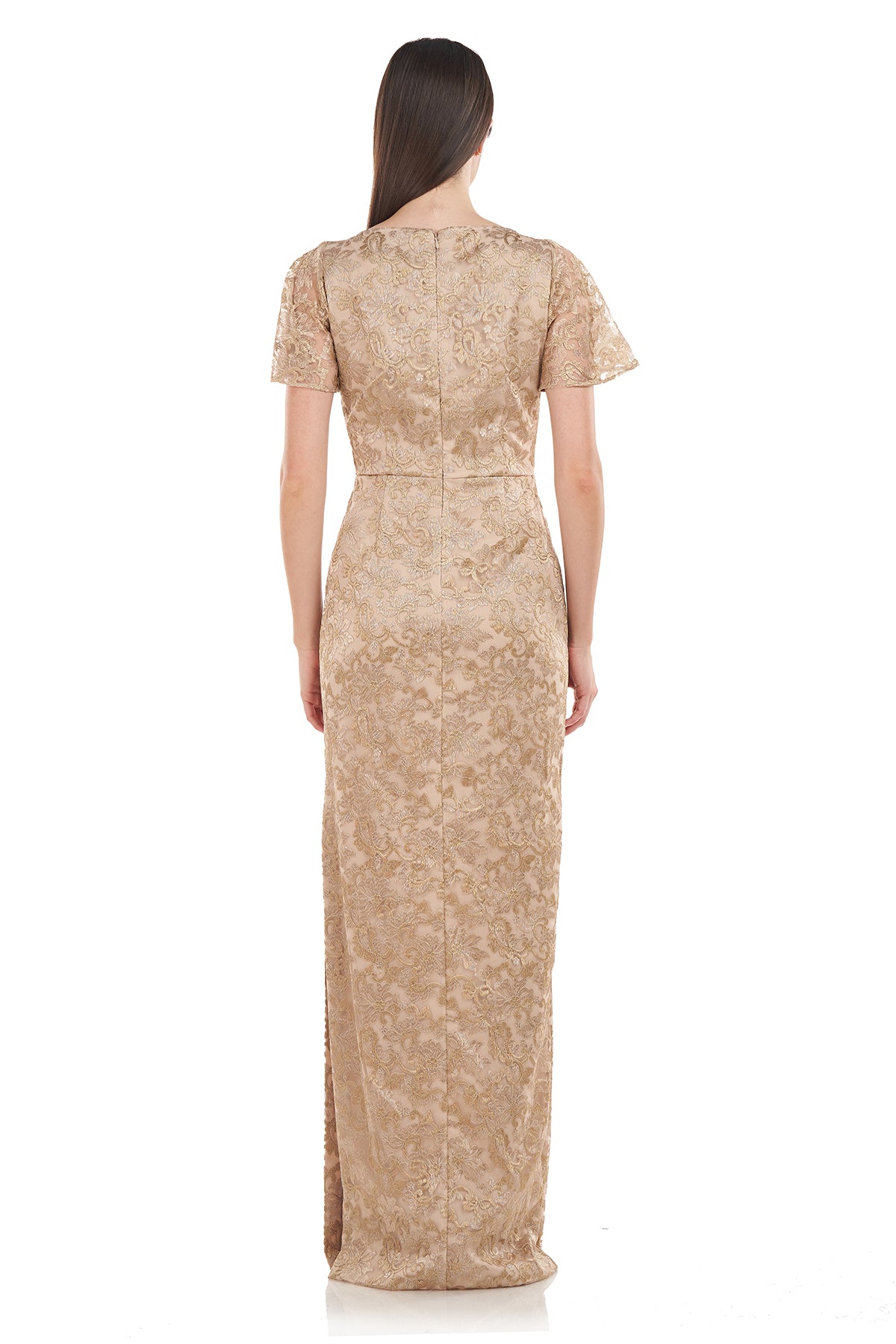 Brynlee Flutter Column Gown
