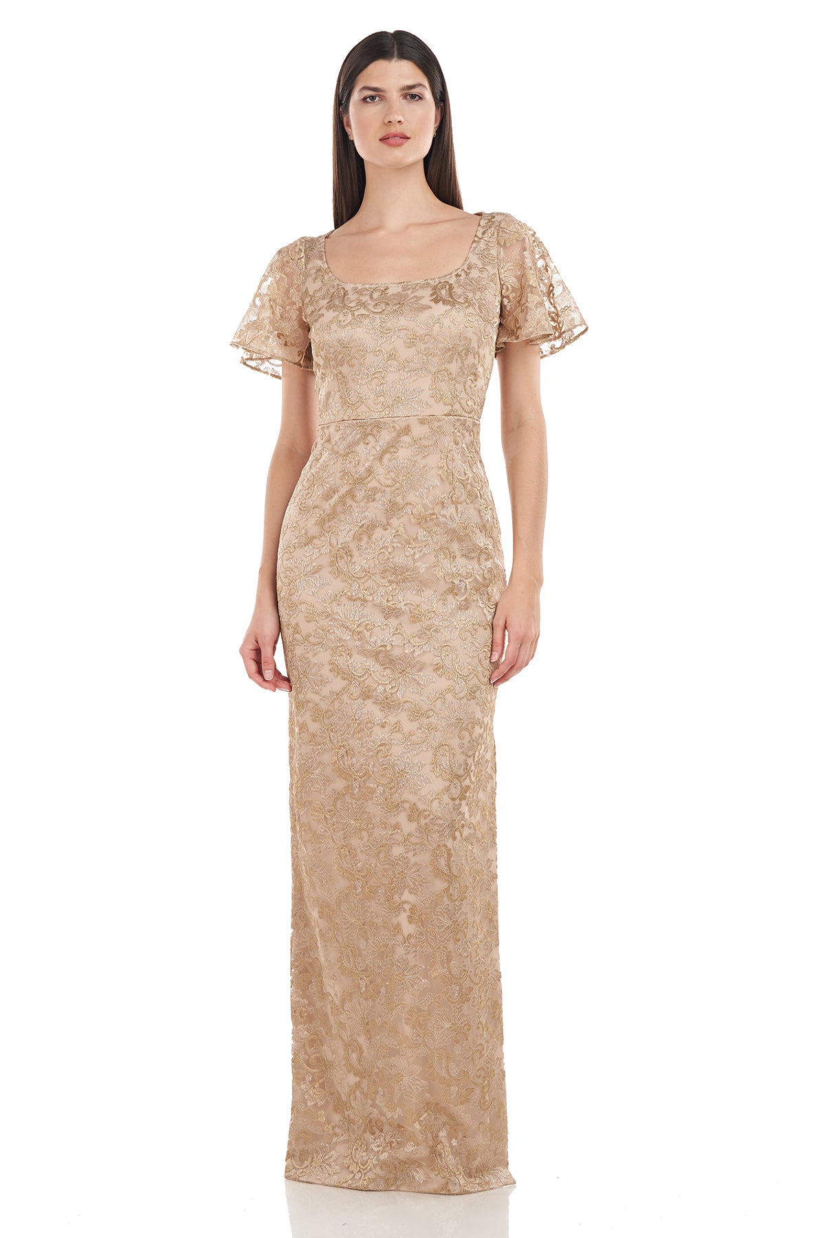 Brynlee Flutter Column Gown