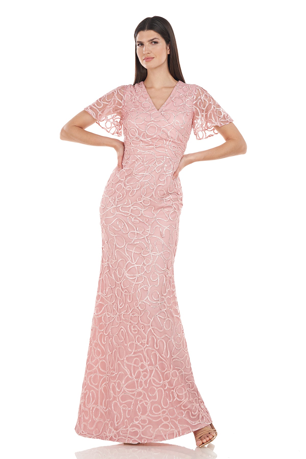 Winter Faux Wrap Mermaid Gown