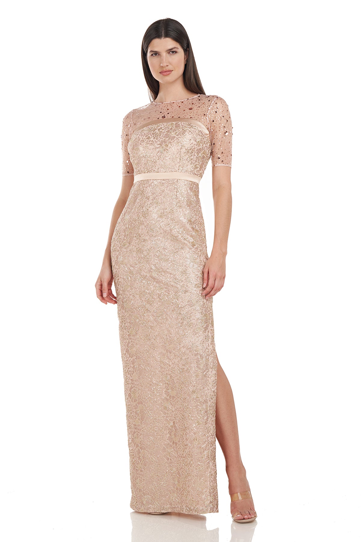 Maisie Illusion Column Gown