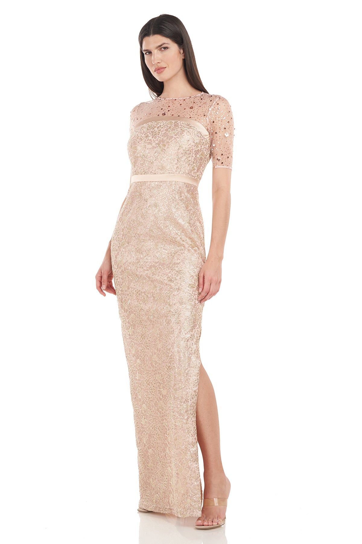 Maisie Illusion Column Gown