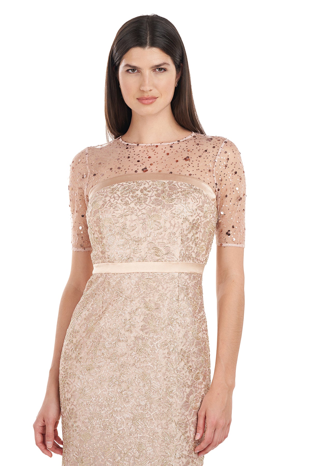 Maisie Illusion Column Gown