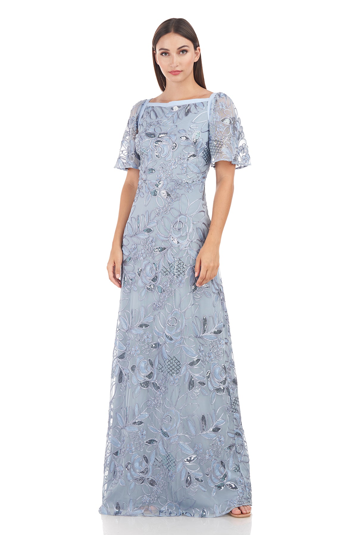 Yvonne Flutter A-Line Gown