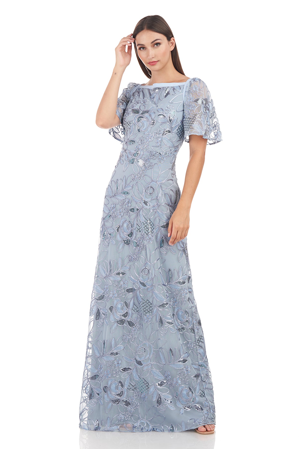 Yvonne Flutter A-Line Gown