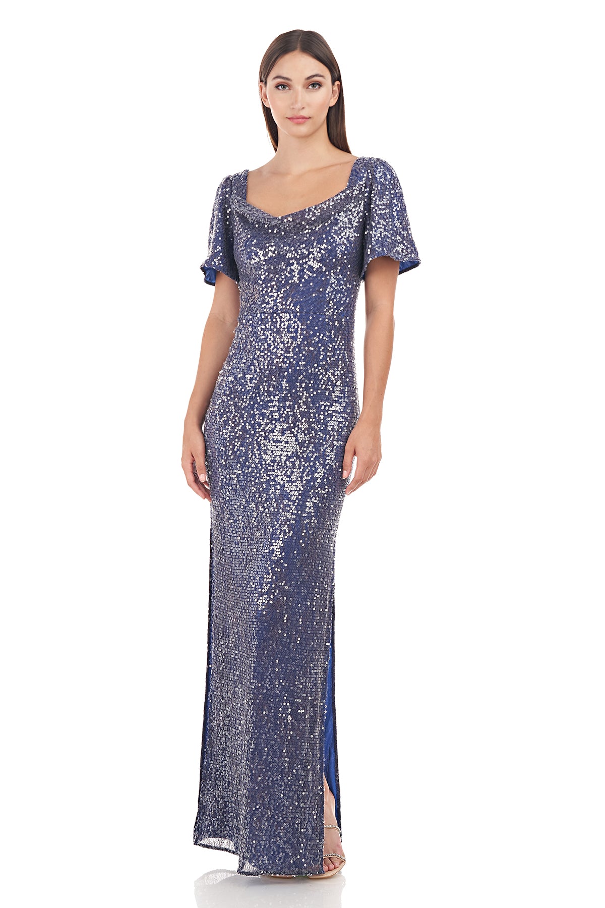 Stephanie Cowl Column Gown