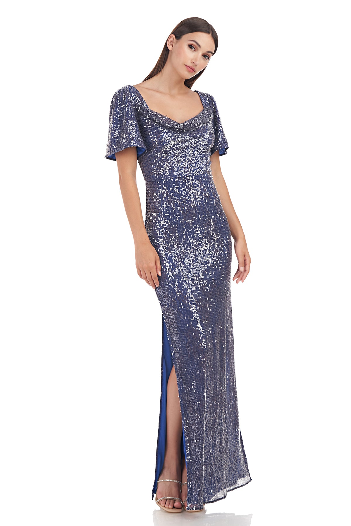 Stephanie Cowl Column Gown