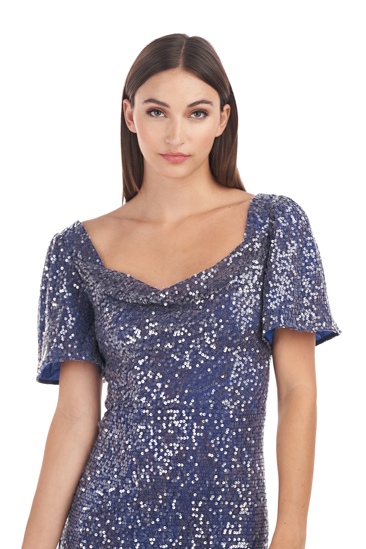 Stephanie Cowl Column Gown