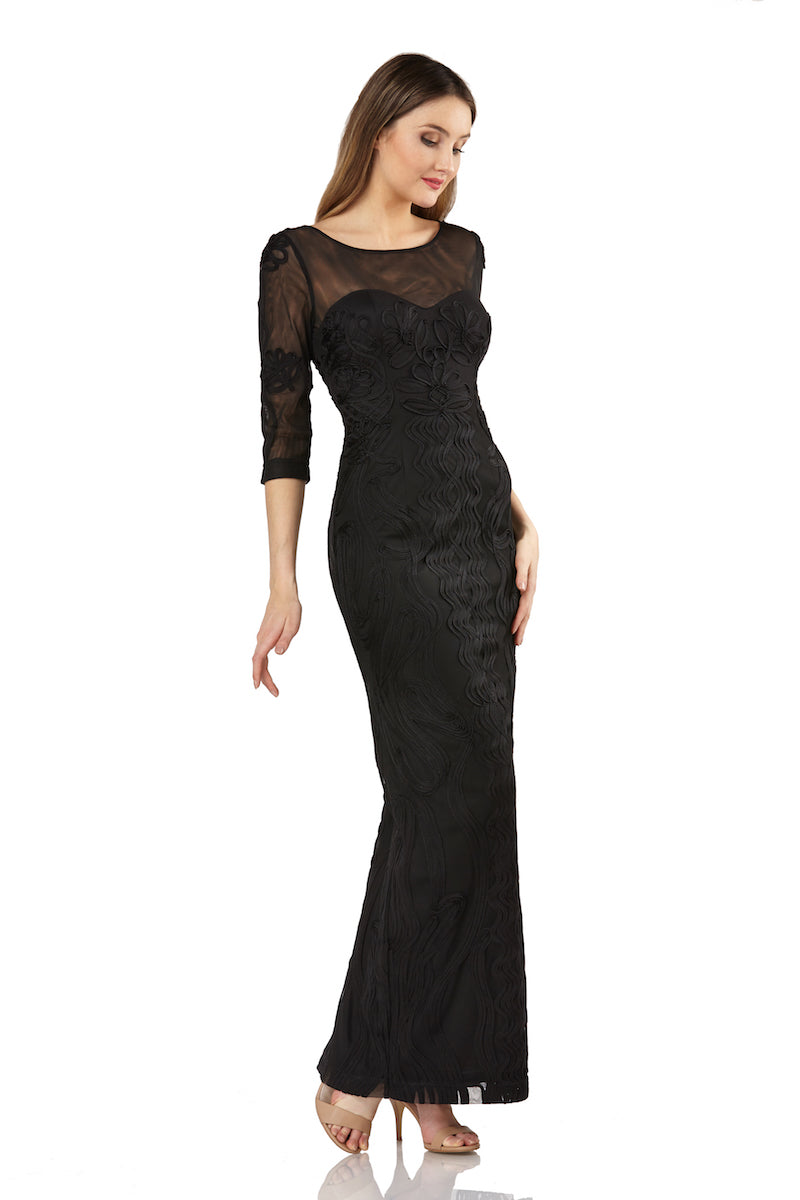 chinese dress ladies Mesh Column Gown – JS Collections