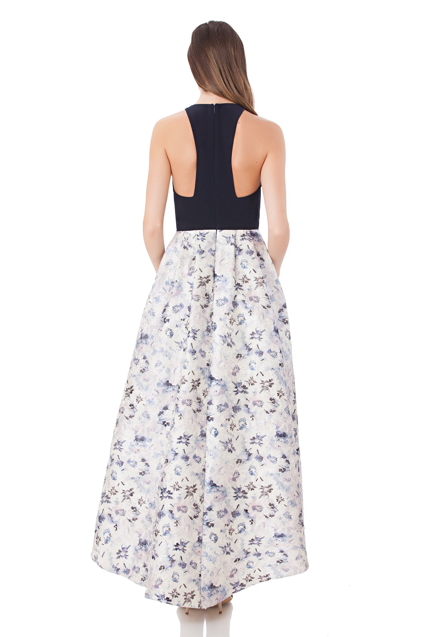 Halter Printed Hi-Low Gown